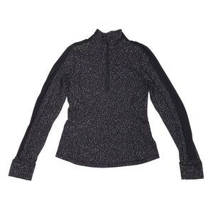 Lululemon Run Briskly 1/2 Zip Women's Size 10 Magnetized Jacquard Black White